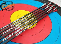 Стрела лучная карбоновая спортивная Centershot Flash 350 оперение Shield 2"