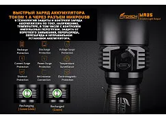 Фонарь FiTorch MR35 охотничий (USB зарядка, 5 светодиодов: синий, красный, белый, фиолетовый, УФ)