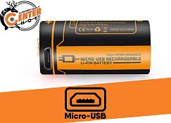 Аккумулятор 16340 FiTorch (650 mAh) с зарядкой USB