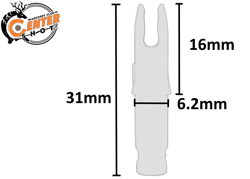 Хвостовик Centershot 6.2mm для лучных стрел белый