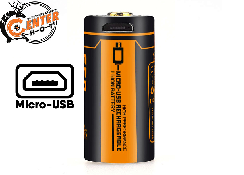 Аккумулятор 16340 FiTorch (650 mAh) с зарядкой USB