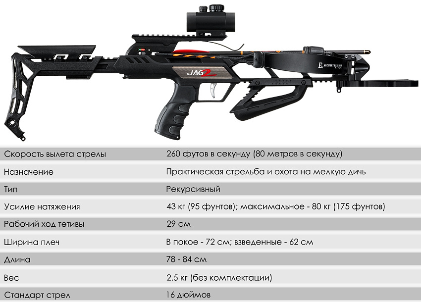 Арбалет рекурсивный Ek Jag 2 Pro (Скорпион 2) черный (c комплектацией)