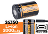 Аккумулятор 26350 FiTorch (2000 mAh) с зарядкой USB