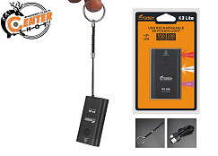 Фонарь брелок FiTorch K3 Lite (USB зарядка, 3 светодиода: красный, белый, УФ) синий