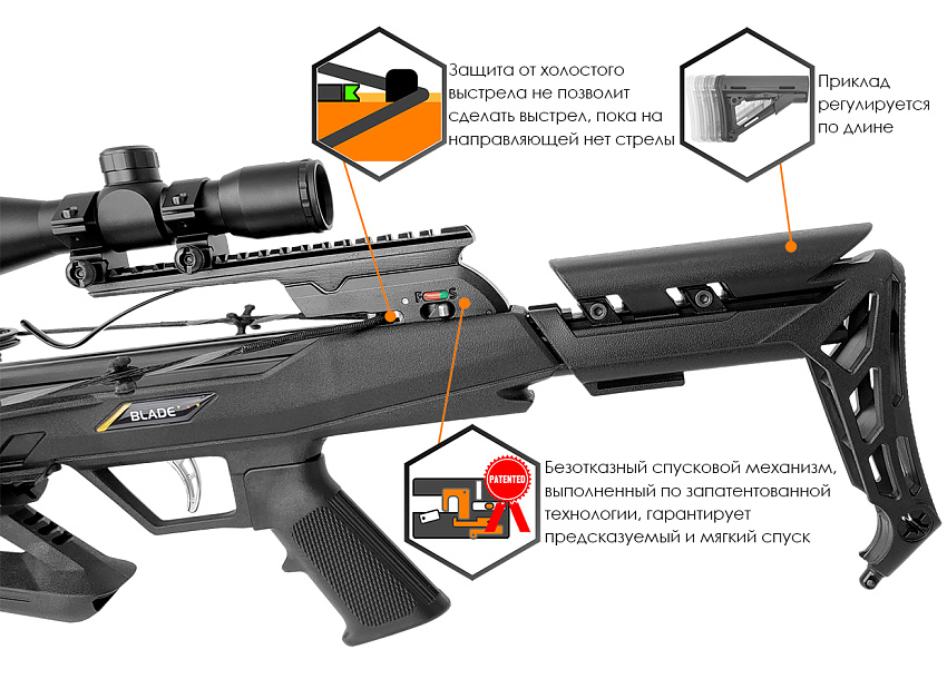 Арбалет блочный Ek Blade Plus черный (c комплектацией)