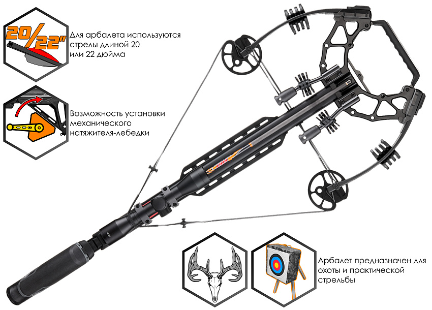 Арбалет блочный Ek Accelerator 410 Plus (Жнец 410) черный (c комплектом)