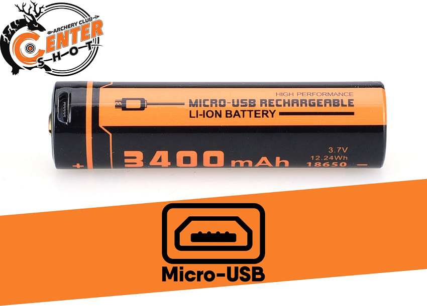 Аккумулятор 18650 FiTorch (3400 mAh) с зарядкой USB