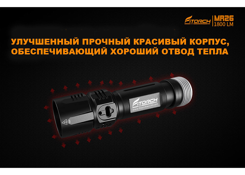 Фонарь FiTorch MR26 тактический (USB зарядка, светофильтры)