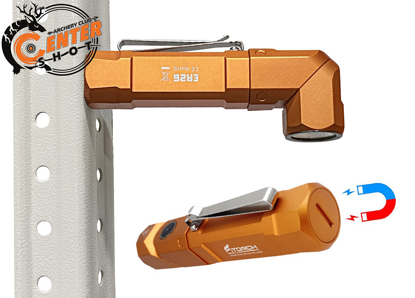 Фонарь FiTorch ER26 поворотный универсальный (магнитная USB зарядка) оранжевый