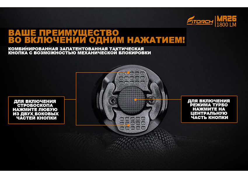 Фонарь FiTorch MR26 тактический (USB зарядка, светофильтры)