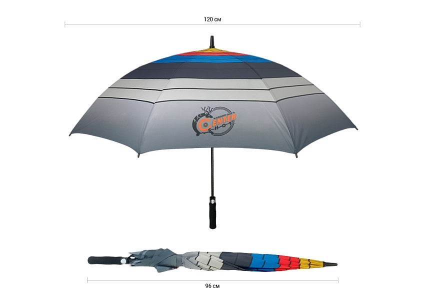 Зонт Centershot с чехлом серый