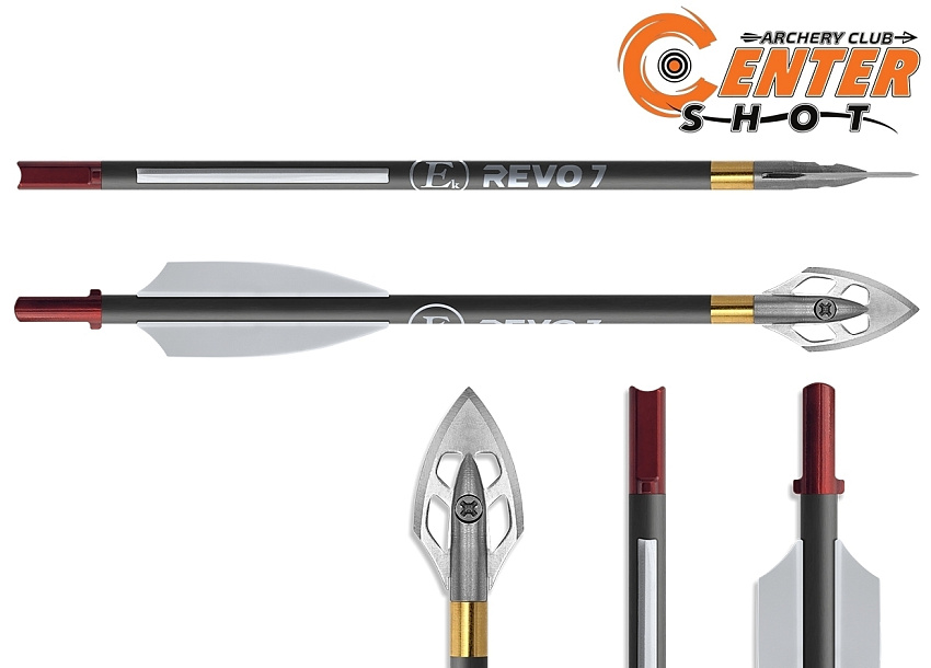 Стрела карбоновая 6,5" для арбалета Ek Revo 7 наконечник Broadhead (комплект 7 шт.)