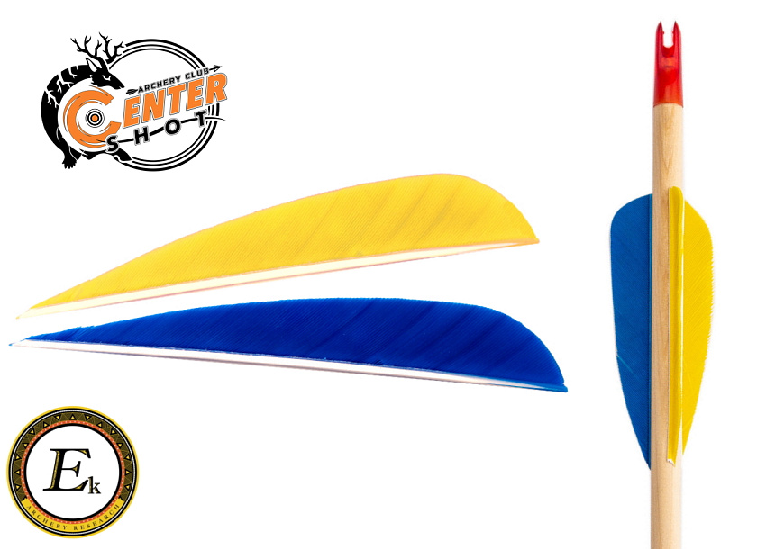 Стрела лучная деревянная Ek 28" (натуральное оперение) 3 шт.
