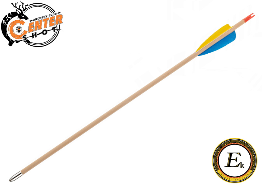 Стрела лучная деревянная Ek 28" (натуральное оперение) 3 шт.