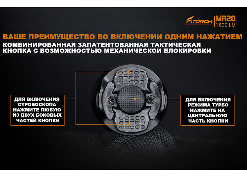 Фонарь FiTorch MR20 тактический (USB зарядка, светофильтры)