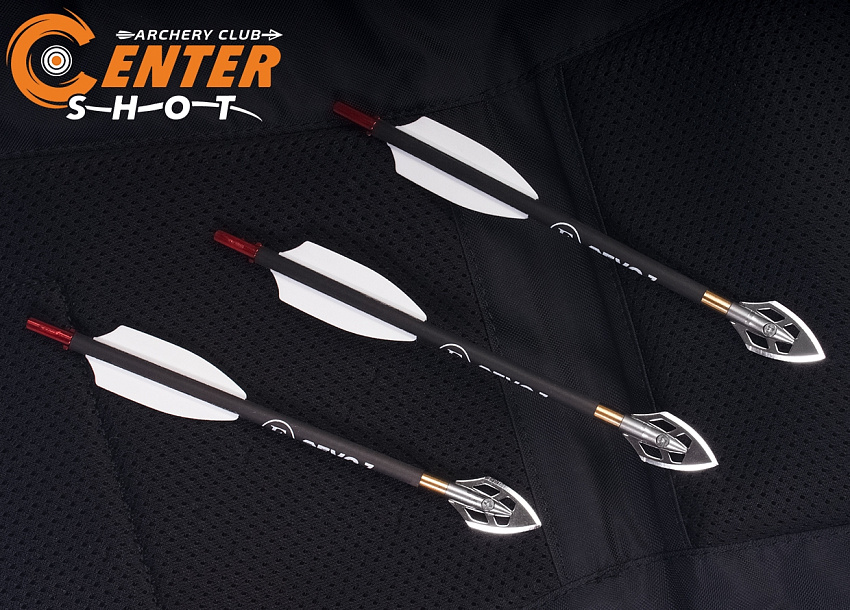 Стрела карбоновая 6,5" для арбалета Ek Revo 7 наконечник Broadhead (комплект 7 шт.)