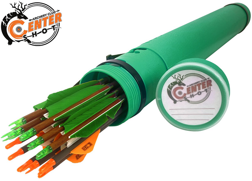 Тубус для стрел Centershot пластиковый с держателем зеленый