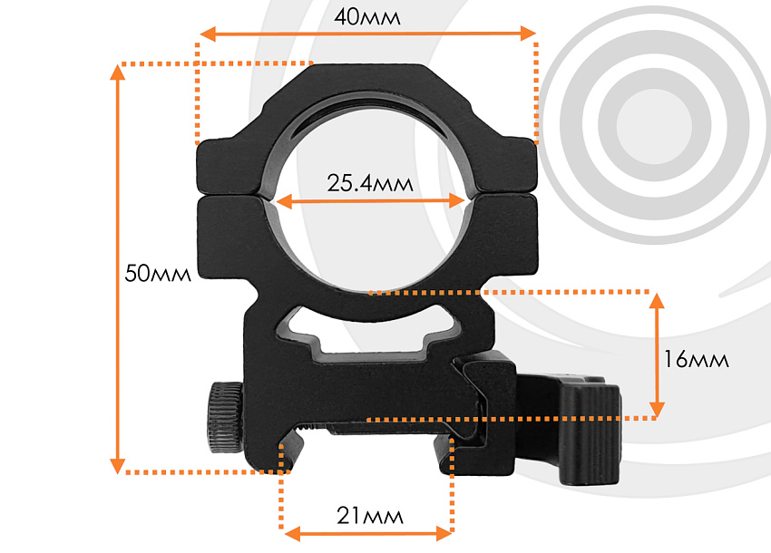 Кольцо на Weaver универсальное быстросъемное Centershot для крепления прицелов/фонарей/боуфишинга