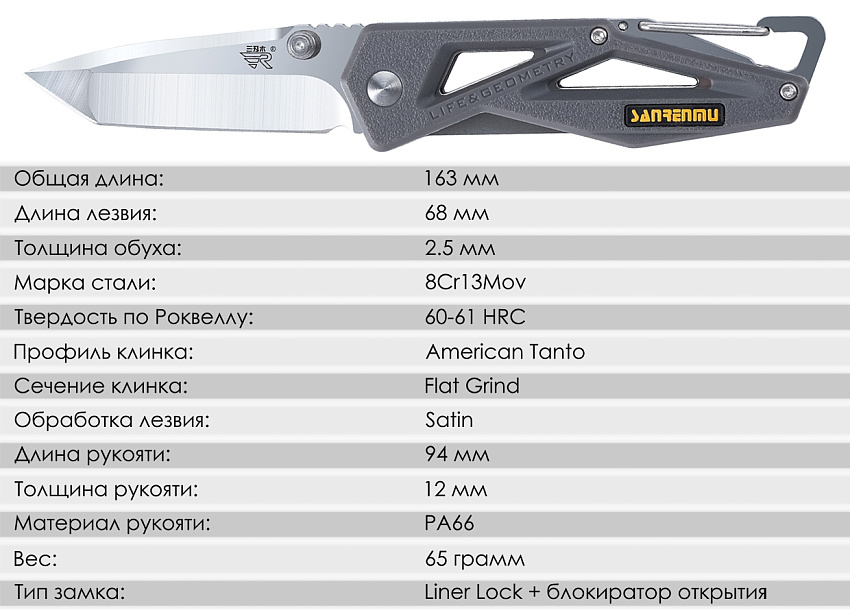 Складной нож SanRenMu 7049LTX-PK