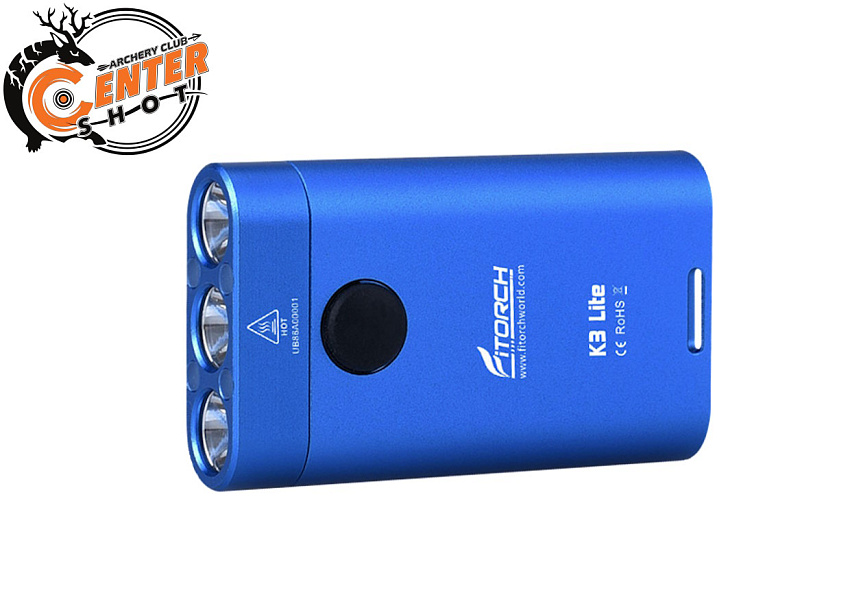 Фонарь брелок FiTorch K3 Lite (USB зарядка, 3 светодиода: красный, белый, УФ) синий