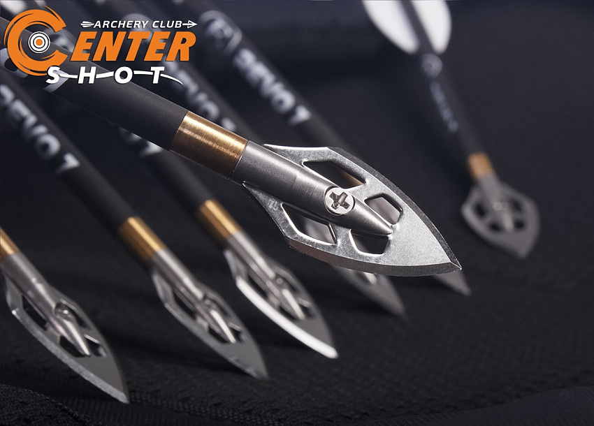 Стрела карбоновая 6,5" для арбалета Ek Revo 7 наконечник Broadhead (комплект 7 шт.)
