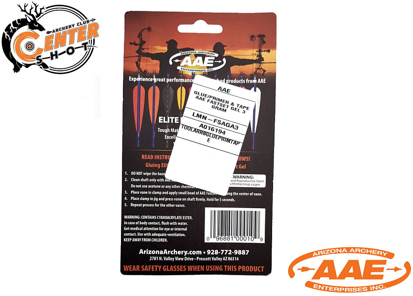 Клей для хвостовиков и оперения AAE FastSet Gel 3 Gram 
