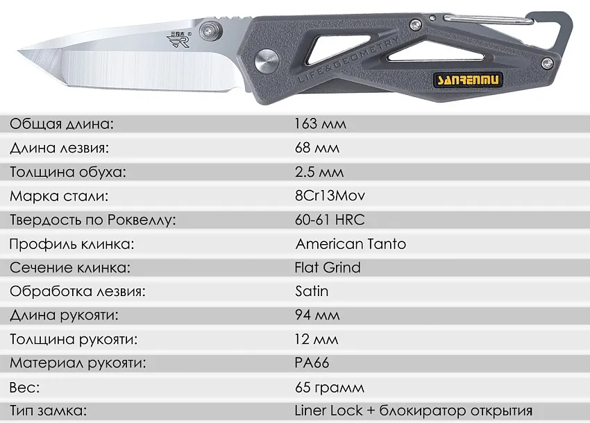Складной нож SanRenMu 7049LTX-PK